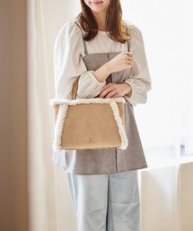 スウェード調ボアハンドバッグ