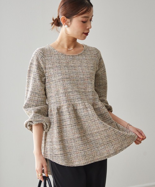 【２点セット・ウォッシャブル】きれい見えカットツイードセットアップ（スーツセット）｜RANAN（ラナン）