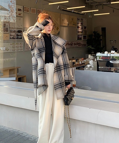 gossip!ロサンゼルス(ゴシップロサンゼルス)の「Y2K レトロなチェック柄 チェスターコート(チェスターコート・レディース・ブラック・FREE)」の17枚目の写真