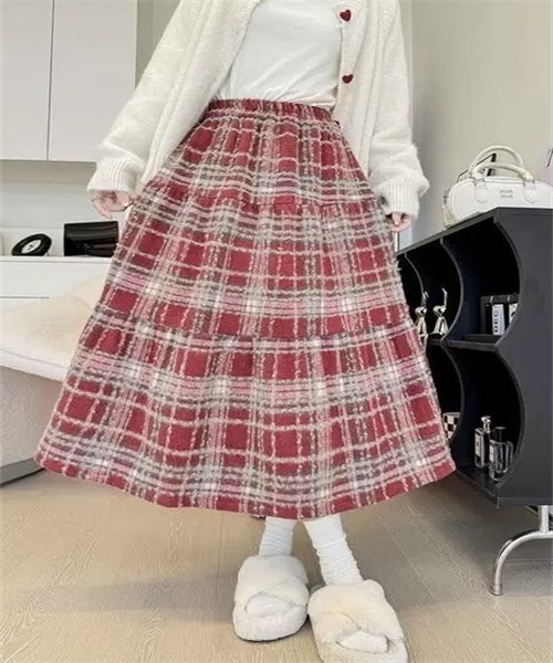 FREE STYLISTS（フリー スタイリスト）の「チェックティアードスカート（スカート・レディース・ブラウン/レッド/ブルー/ブラック・XL/S/L/M）」の13枚目の写真