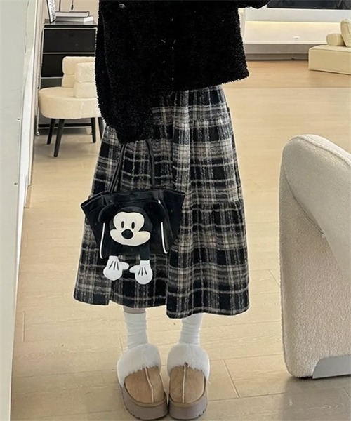 FREE STYLISTS（フリー スタイリスト）の「チェックティアードスカート（スカート・レディース・ブラウン/レッド/ブルー/ブラック・XL/S/L/M）」の5枚目の写真