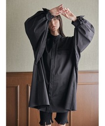 袖ボリュームシャツワンピース