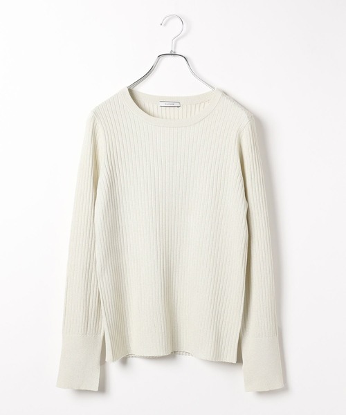BAYFLOW（ベイフロー）の「[華やかなラメ素材]ハイゲージラメニットプルオーバー（ニット/セーター・レディース・ライトグリーン/オフホワイト/ネイビー・FREE）」の9枚目の写真