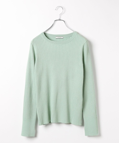 BAYFLOW（ベイフロー）の「[華やかなラメ素材]ハイゲージラメニットプルオーバー（ニット/セーター・レディース・ライトグリーン/オフホワイト/ネイビー・FREE）」の10枚目の写真