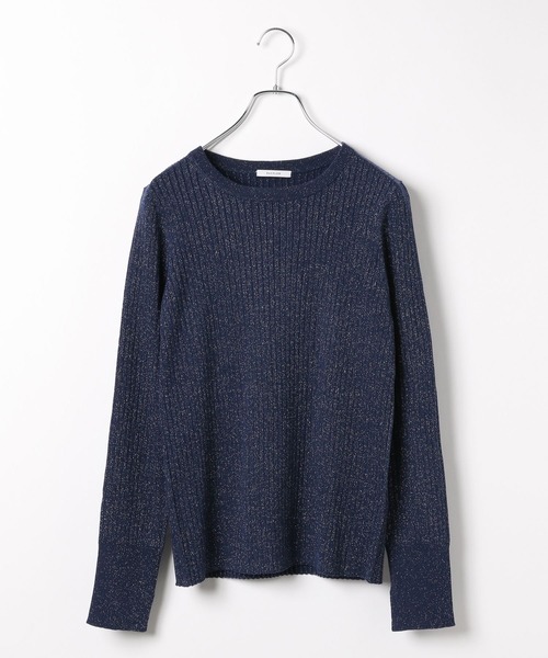 BAYFLOW（ベイフロー）の「[華やかなラメ素材]ハイゲージラメニットプルオーバー（ニット/セーター・レディース・ライトグリーン/オフホワイト/ネイビー・FREE）」の11枚目の写真