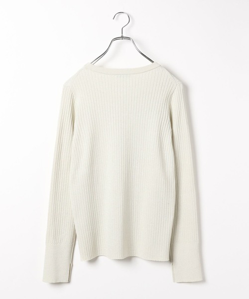 BAYFLOW（ベイフロー）の「[華やかなラメ素材]ハイゲージラメニットプルオーバー（ニット/セーター・レディース・ライトグリーン/オフホワイト/ネイビー・FREE）」の12枚目の写真