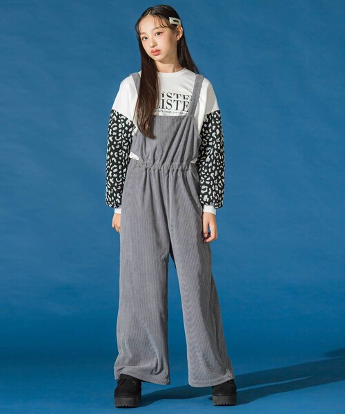 ZIDDY（ジディ）の「コールテンオーバーオール(130~160cm)（サロペット/オーバーオール・キッズ・グレー/ベージュ・FREE/130cm/140cm/150cm）」の6枚目の写真