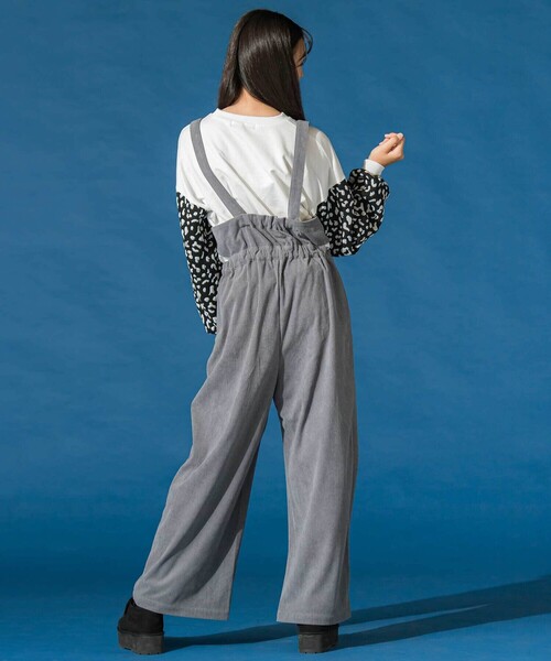 ZIDDY（ジディ）の「コールテンオーバーオール(130~160cm)（サロペット/オーバーオール・キッズ・グレー/ベージュ・FREE/130cm/140cm/150cm）」の8枚目の写真