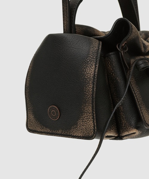 Acne Studios（アクネストゥディオズ）の「Multipocket Mini Vintage（ハンドバッグ・レディース・ダークブラウン/ホワイト×グレー・ONE SIZE）」の9枚目の写真