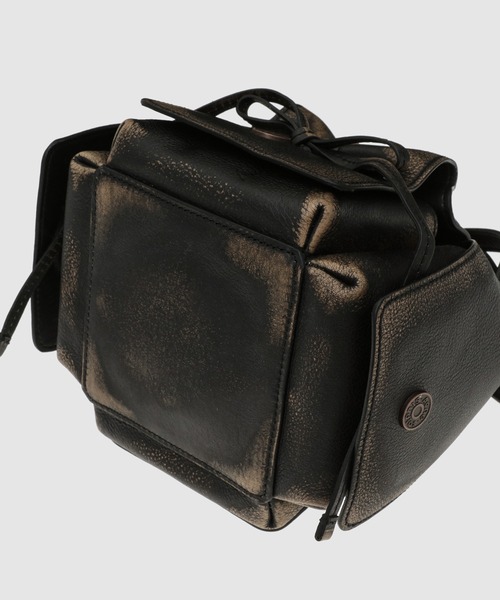 Acne Studios（アクネストゥディオズ）の「Multipocket Mini Vintage（ハンドバッグ・レディース・ダークブラウン/ホワイト×グレー・ONE SIZE）」の4枚目の写真
