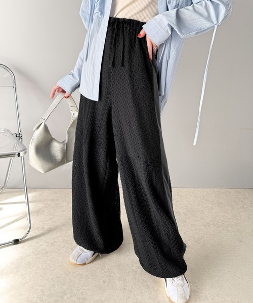 classicalelf（クラシカルエルフ）の「大人華やかリラクシー。レース切替パラシュートパンツ（その他パンツ・レディース・ブラック/ホワイト・X-LARGE/SMALL/MEDIUM/LARGE）」の21枚目の写真