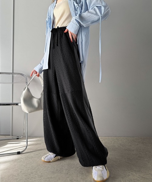 classicalelf（クラシカルエルフ）の「大人華やかリラクシー。レース切替パラシュートパンツ（その他パンツ・レディース・ブラック/ホワイト・X-LARGE/SMALL/MEDIUM/LARGE）」の11枚目の写真