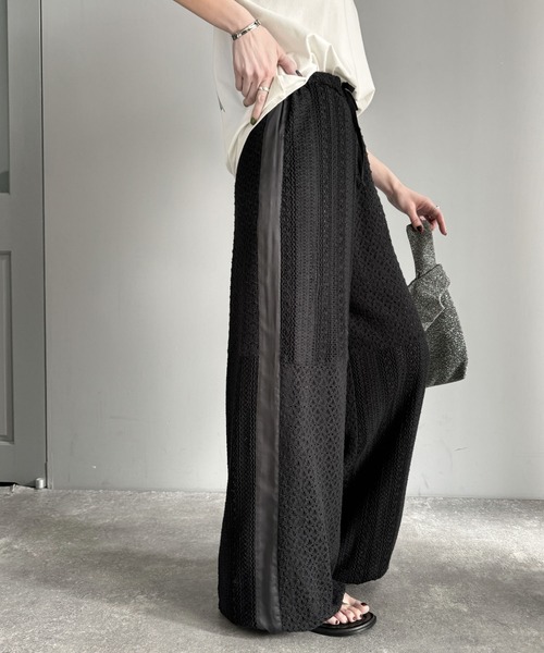 classicalelf（クラシカルエルフ）の「大人華やかリラクシー。レース切替パラシュートパンツ（その他パンツ・レディース・ブラック/ホワイト・X-LARGE/SMALL/MEDIUM/LARGE）」の12枚目の写真