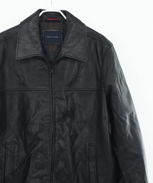 【ヴィンテージ古着】Y2K TOMMY HILFIGER シングル フルジップレザージャケット