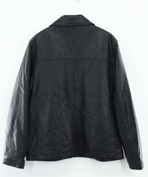 TOMMY HILFIGER(トミーヒルフィガー)の「【ヴィンテージ古着】Y2K TOMMY HILFIGER シングル フルジップレザージャケット(ライダースジャケット・メンズ・ブラック・X-LARGE)」の3枚目の写真