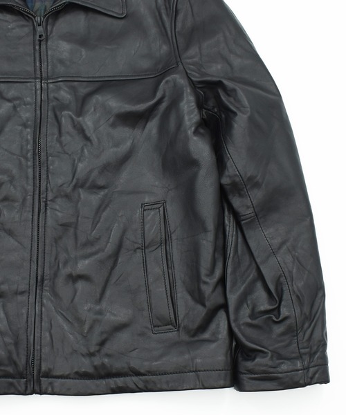 TOMMY HILFIGER(トミーヒルフィガー)の「【ヴィンテージ古着】Y2K TOMMY HILFIGER シングル フルジップレザージャケット(ライダースジャケット・メンズ・ブラック・X-LARGE)」の7枚目の写真