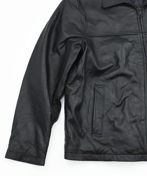 TOMMY HILFIGER(トミーヒルフィガー)の「【ヴィンテージ古着】Y2K TOMMY HILFIGER シングル フルジップレザージャケット(ライダースジャケット・メンズ・ブラック・X-LARGE)」の8枚目の写真