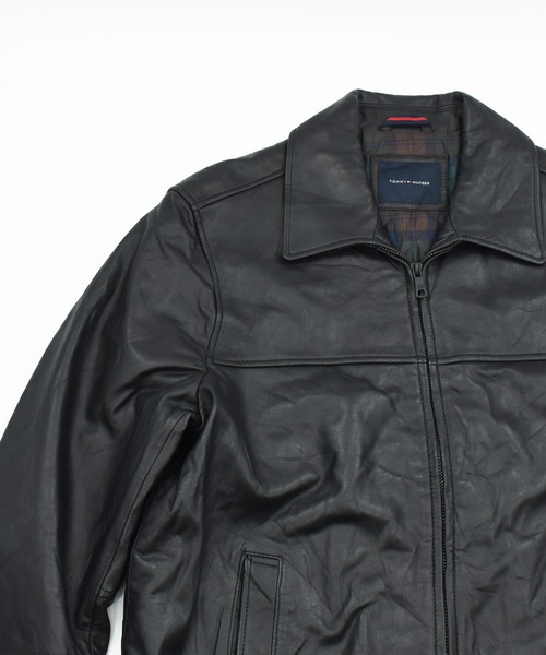 TOMMY HILFIGER(トミーヒルフィガー)の「【ヴィンテージ古着】Y2K TOMMY HILFIGER シングル フルジップレザージャケット(ライダースジャケット・メンズ・ブラック・X-LARGE)」の5枚目の写真