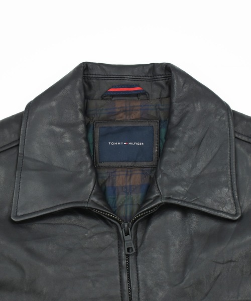TOMMY HILFIGER(トミーヒルフィガー)の「【ヴィンテージ古着】Y2K TOMMY HILFIGER シングル フルジップレザージャケット(ライダースジャケット・メンズ・ブラック・X-LARGE)」の4枚目の写真