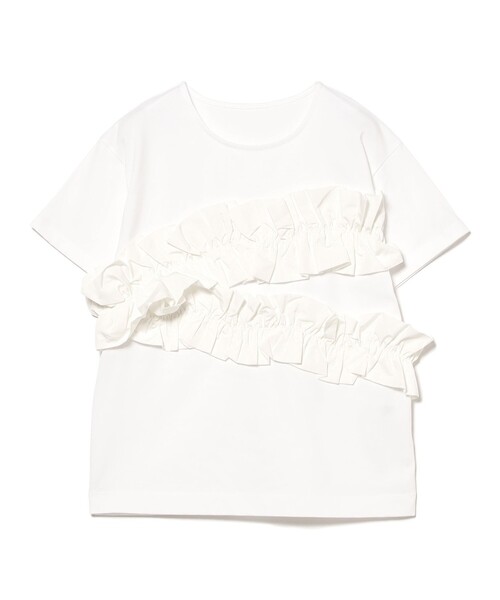 Ray BEAMS(レイビームス)の「RBS / ギャザー フリル Tシャツ(Tシャツ/カットソー・レディース・ブラック/ホワイト・ONE SIZE)」の16枚目の写真