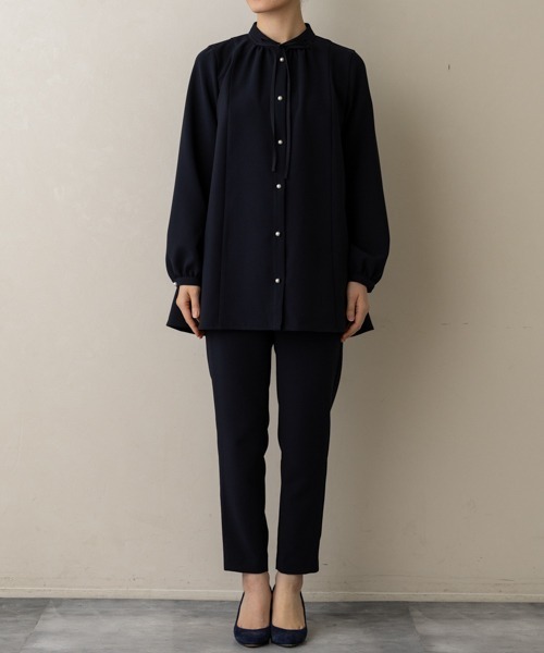 ブラウス シャツ 「SONO/ソーノ」「SONO NAVY/ソーノネイビー」「防しわダブルクロス」リボンタイチュニックブラウス レディース Sono ブラウス シャツ 「SONO/ソーノ」「SONO NAVY/ソーノ