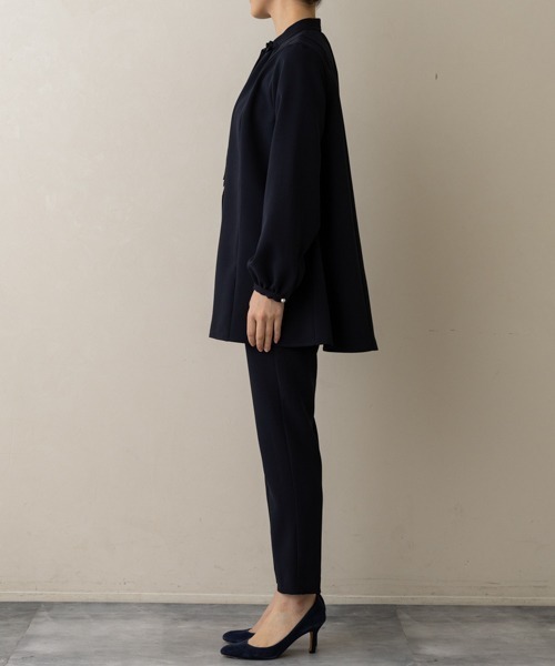 ブラウス シャツ 「SONO/ソーノ」「SONO NAVY/ソーノネイビー」「防しわダブルクロス」リボンタイチュニックブラウス レディース SONO/ソーノ】【SONO NAVY/ソーノネイビー】〈防しわダブル