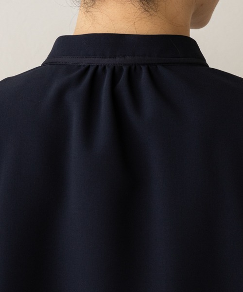 ブラウス シャツ 「SONO/ソーノ」「SONO NAVY/ソーノネイビー」「防しわダブルクロス」リボンタイチュニックブラウス レディース SONO/ソーノ】【SONO NAVY/ソーノネイビー】〈防しわダブル