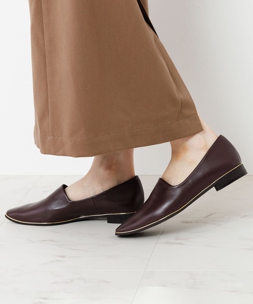 Made in Japan】【卑弥呼】【撥水】メタルラインソフトレザーフラット