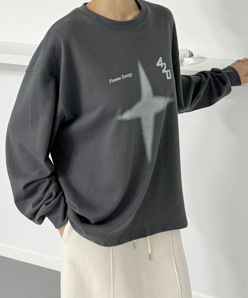 星柄プリント プルオーバースウェット ボリュームスリーブ（Tシャツ/カットソー）｜VIVID LADY（ビビッドレディー）