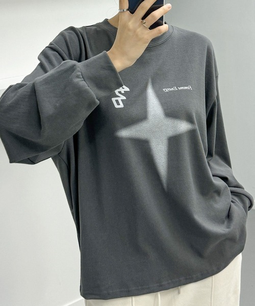 星柄プリント プルオーバースウェット ボリュームスリーブ（Tシャツ/カットソー）｜VIVID LADY（ビビッドレディー）