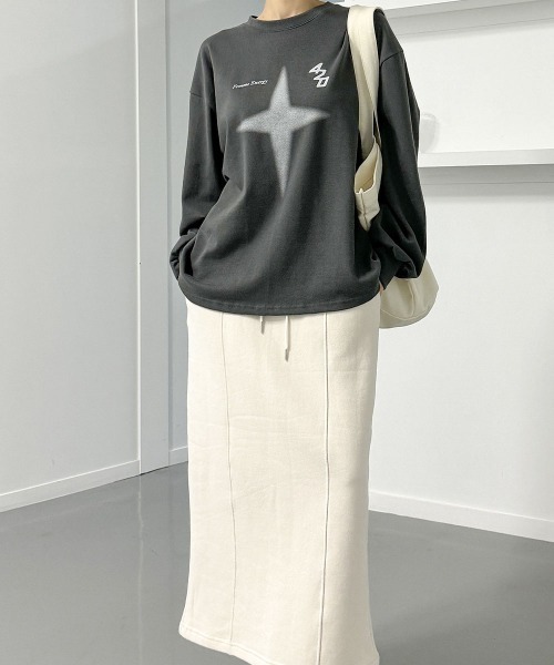 星柄プリント プルオーバースウェット ボリュームスリーブ（Tシャツ/カットソー）｜VIVID LADY（ビビッドレディー）