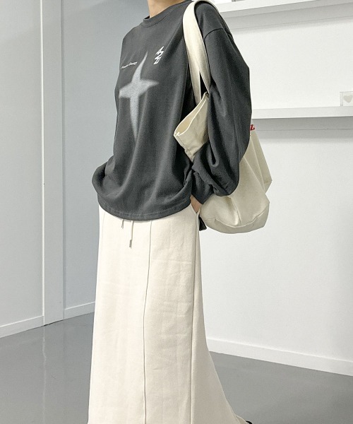 星柄プリント プルオーバースウェット ボリュームスリーブ（Tシャツ/カットソー）｜VIVID LADY（ビビッドレディー）