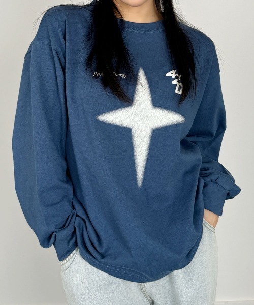 星柄プリント プルオーバースウェット ボリュームスリーブ（Tシャツ/カットソー）｜VIVID LADY（ビビッドレディー）