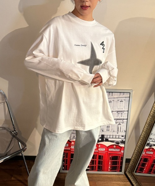 星柄プリント プルオーバースウェット ボリュームスリーブ（Tシャツ/カットソー）｜VIVID LADY（ビビッドレディー）