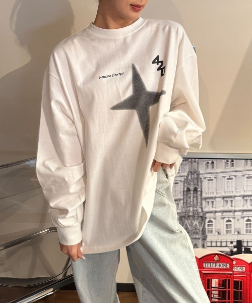 星柄プリント プルオーバースウェット ボリュームスリーブ（Tシャツ/カットソー）｜VIVID LADY（ビビッドレディー）