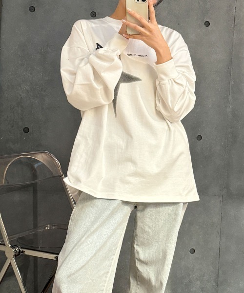 星柄プリント プルオーバースウェット ボリュームスリーブ（Tシャツ/カットソー）｜VIVID LADY（ビビッドレディー）