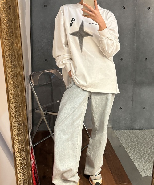 星柄プリント プルオーバースウェット ボリュームスリーブ（Tシャツ/カットソー）｜VIVID LADY（ビビッドレディー）