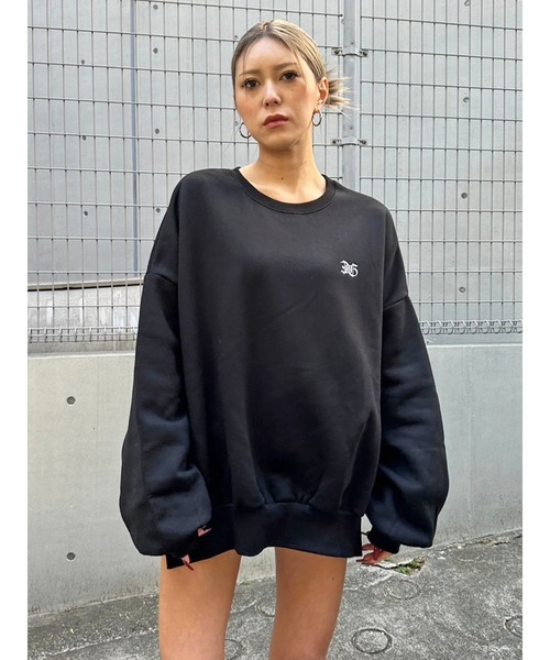 今季新品★サイドスリットオーバーサイズスウェット titivate（ティティベイト） トレーナー スウェット 深Vネックサイド