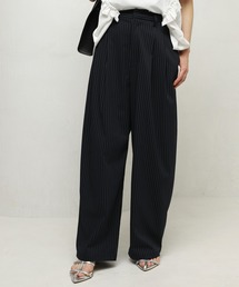 Firsthand | ピンストライプ ファインツイル ワイドスラックス / 2タック ワイドパンツ(スラックス)