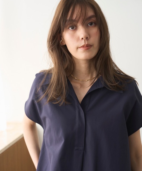 ◆MICHAA(ミーシャ)スリムなシルエット Aライン ワンピース 配色デザインAラインシルエットワンピース/洗える(ワンピース