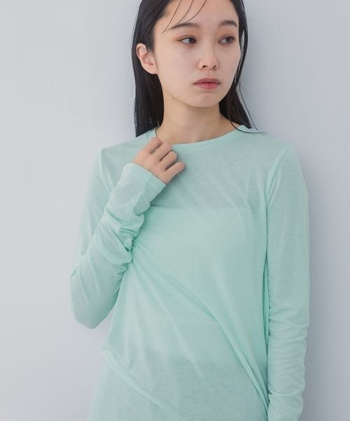 JEANASIS(ジーナシス)の「セミシアーフィットLS TEE/322981(Tシャツ/カットソー・レディース・グレー系その他/チャコール/ブルー/ホワイト・FREE)」の19枚目の写真