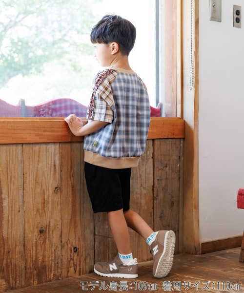 MAKE YOUR DAY（メイクユアデイ）の「ストレッチタックパンツ■80～140cm（その他パンツ・キッズ・グレー/ブラック/カーキ/ベージュ/オレンジ・90/100/110/120/80/140/130）」の7枚目の写真