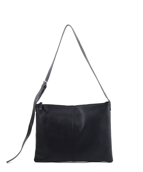 COOCO(クーコ)の「【牛革】シュリンクレザーシンプルフラットショルダーバッグ/A4対応(ショルダーバッグ・レディース・ブラック/グレー系/オフホワイト/シルバー・FREE)」の12枚目の写真