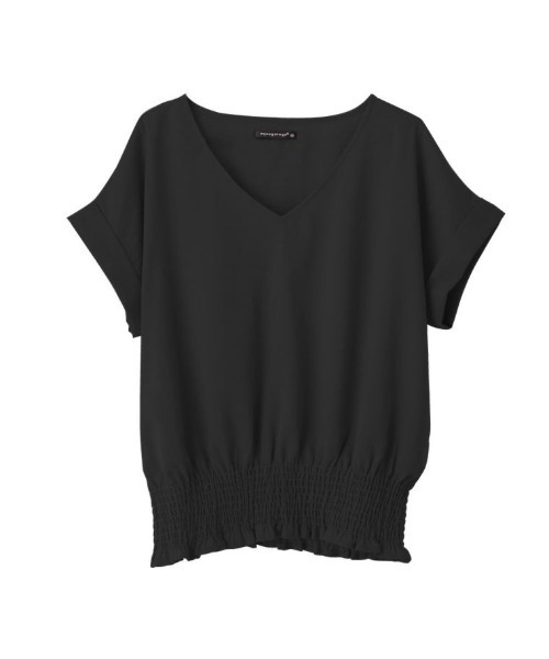 aquagarage（アクアガレージ）の「ウエストシャーリング深Vネックブラウス（シャツ/ブラウス・レディース・ブラック/ホワイト/ベージュ/キャメル/レッド/サックスブルー/ネイビー/チャコール・M/L）」の22枚目の写真