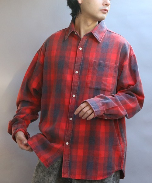 8(eight)(エイト)の「スノーウォッシュチェックシャツ(シャツ/ブラウス・メンズ・レッド/ブラック/イエロー・MEDIUM/LARGE)」の3枚目の写真