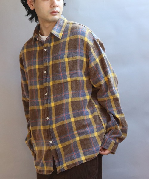 8(eight)(エイト)の「スノーウォッシュチェックシャツ(シャツ/ブラウス・メンズ・レッド/ブラック/イエロー・MEDIUM/LARGE)」の2枚目の写真