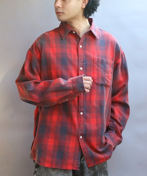 8(eight)(エイト)の「スノーウォッシュチェックシャツ(シャツ/ブラウス・メンズ・レッド/ブラック/イエロー・MEDIUM/LARGE)」の5枚目の写真