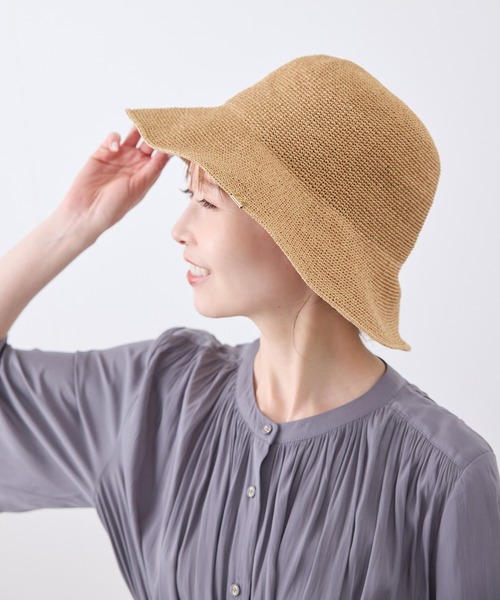 ROPE' PICNIC(ロペピクニック)の「細編みプレート付きハット(ハット・レディース・ブラック/ブラウン系その他3/ベージュ・FREE)」の3枚目の写真