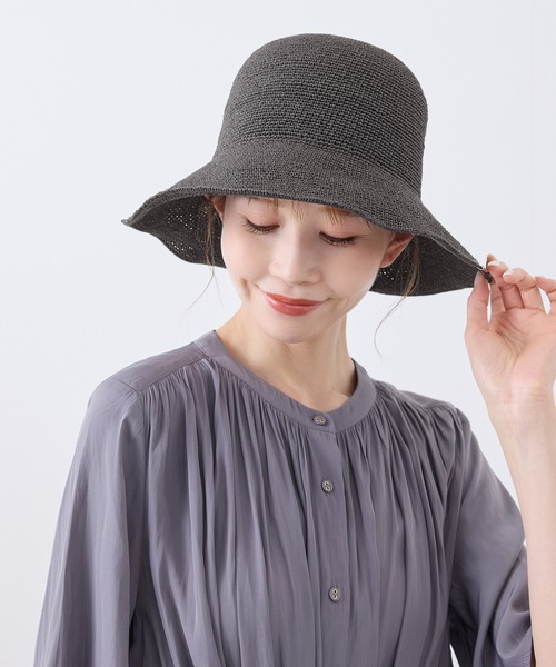 ROPE' PICNIC(ロペピクニック)の「細編みプレート付きハット(ハット・レディース・ブラック/ブラウン系その他3/ベージュ・FREE)」の2枚目の写真