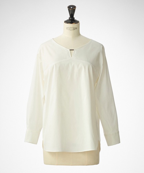 STRAWBERRY-FIELDS（ストロベリーフィールズ）の「セレモニー・オフィスシーンにおすすめなアイテム 2WAYリボンブラウス（シャツ/ブラウス・レディース・ストライプ/パープル系その他/オフホワイト・2）」の5枚目の写真